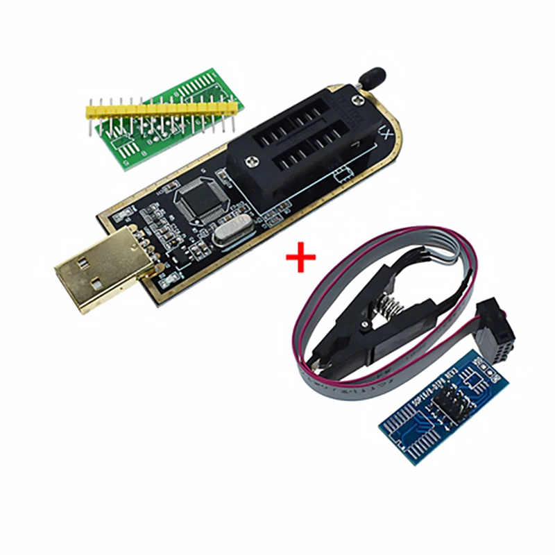 CH341A XTW100 24 25 Series EEPROM Flash BIOS CH341 USB Programmer Module + SOIC8 SOP8 Test Clip For EEPROM 93CXX / 25CXX / 24CXX