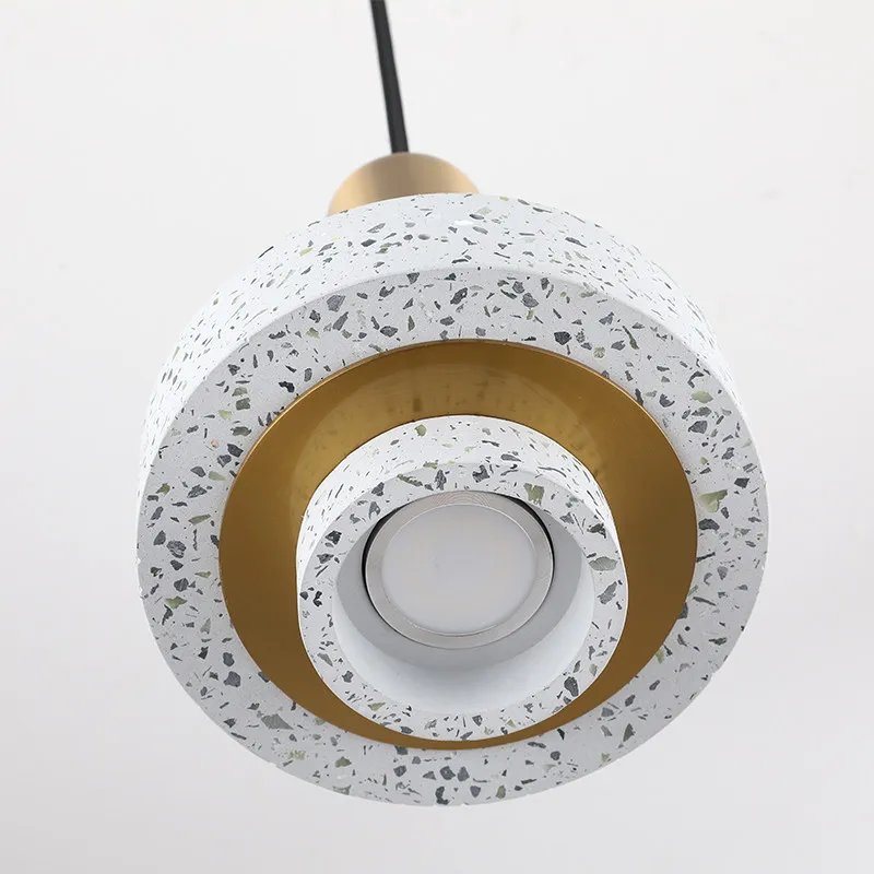 Mini lampe suspendue en métal rose/gris, petite lampe Simple, nordique, moderne, pour chevet, café, Bar, magasin de vêtements, Terrazzo, goutte d'eau, nouvelle collection