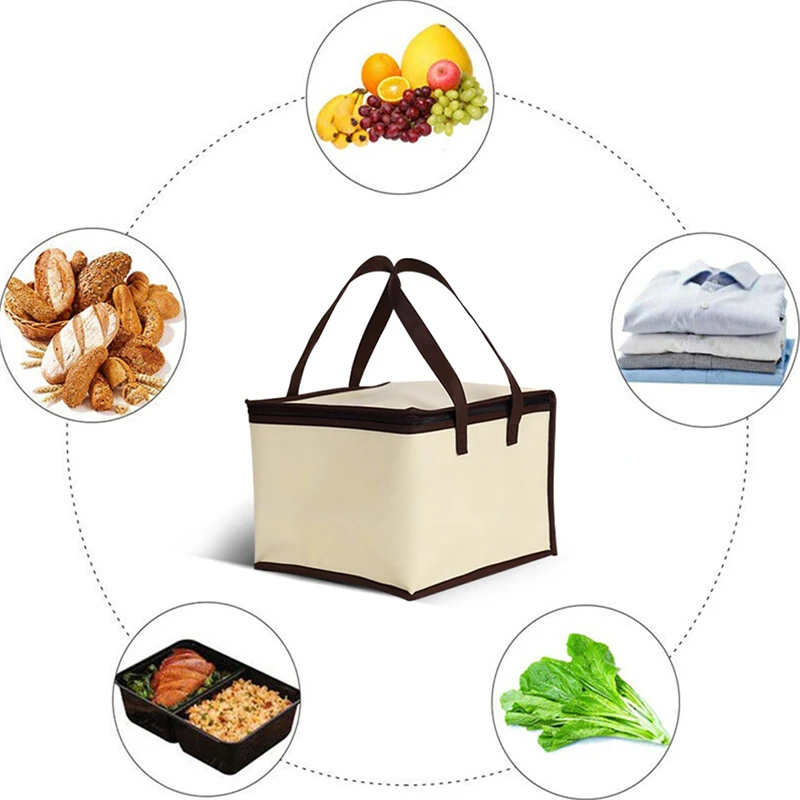 6/8/10/12 inch Pizza Food Delivery Bag Insulated Thermal Storage Holder Outdoor Picnic Lunch Bag Car Ice Pack Refrigerator Bag