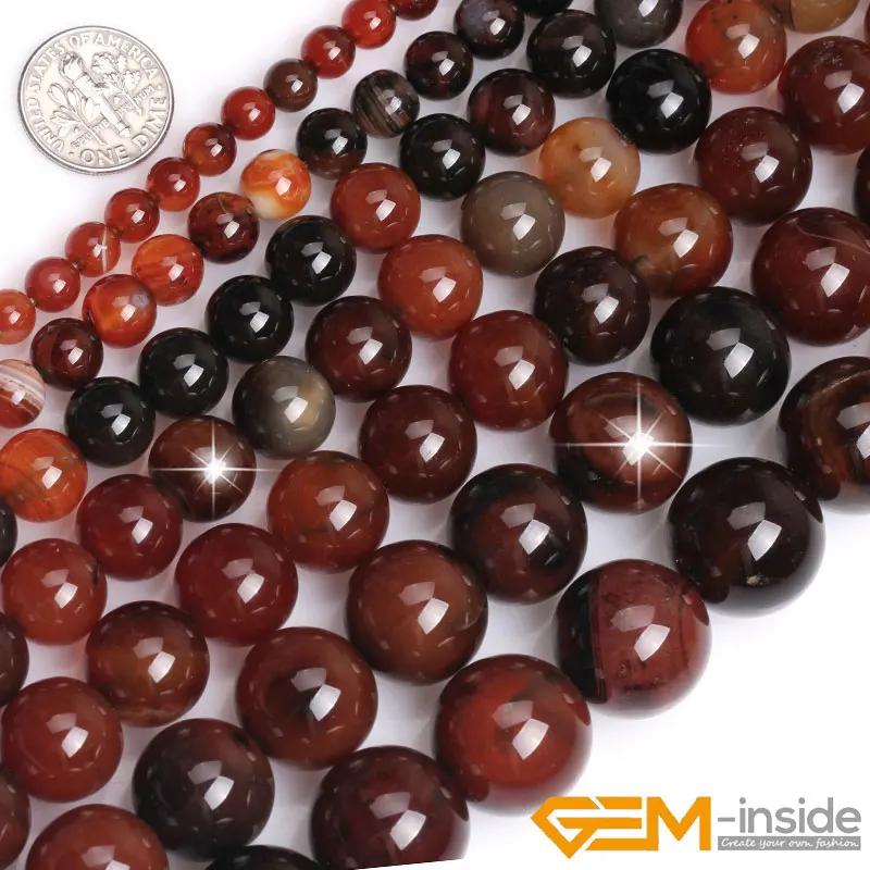 Natural Stone Dream Agates Lace Stripe Round Beads For Jewelry Making Strand 15\