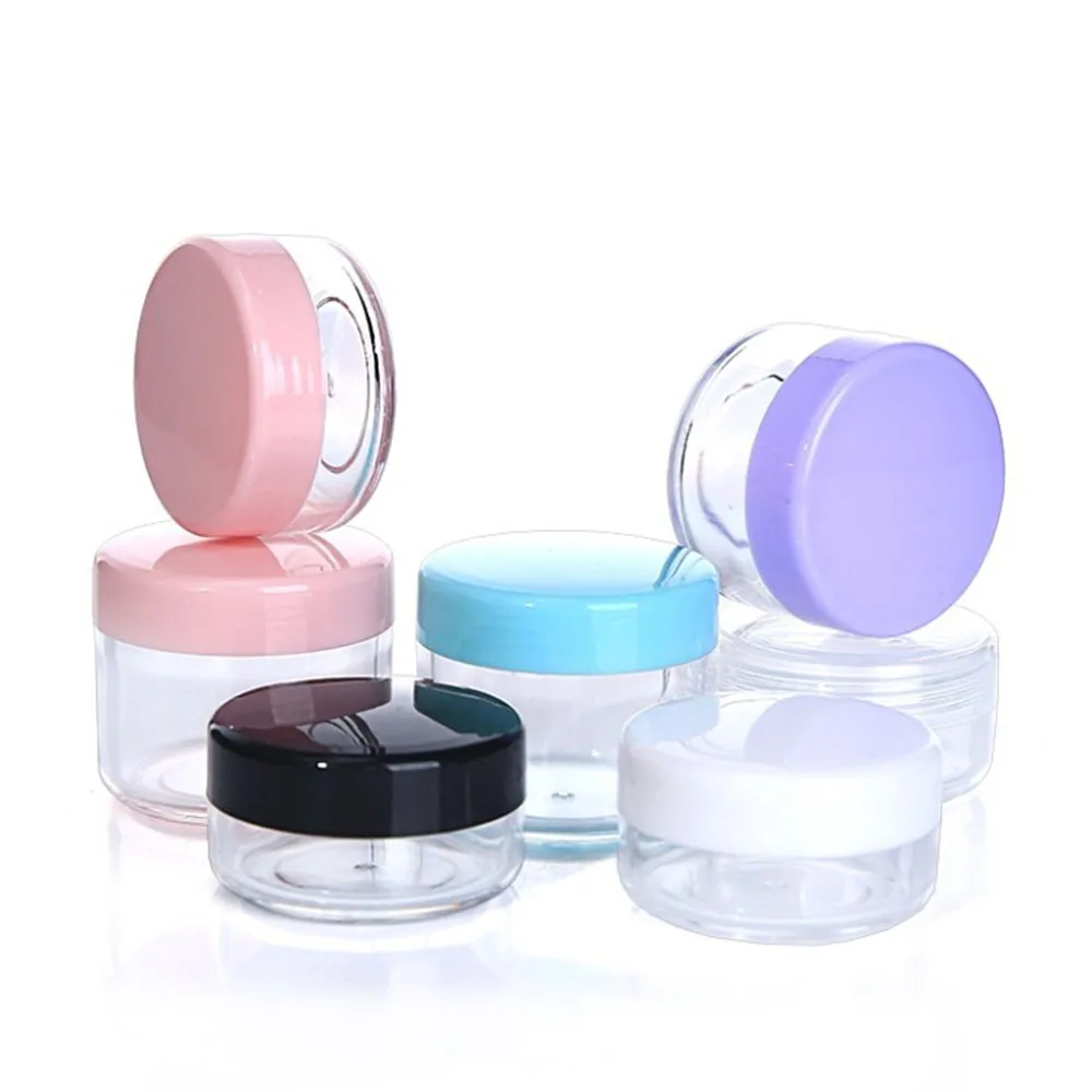 10g 15g 20g Jar Empty Plastic Sample Containers For Cream Lotion Powder Round Cosmetic Pot Jars With Lids/makeup Sample Jars