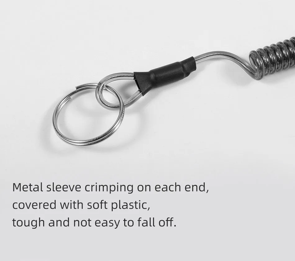 NOEBY-Heavy Duty Angel-Lanyard, Aluminium-Karabiner, gewickelt für Zangen, Lippengriff, Boot, Kajak-Angelgerät, 21 cm – Detail 4