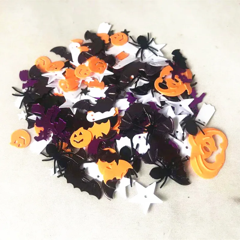 10g/Pack Mixed Spiders Pumpkin Bat Witch Ghos Sequins Halloween Party Halloween DIY Craft Gift Costume Lentejuelas Accessories