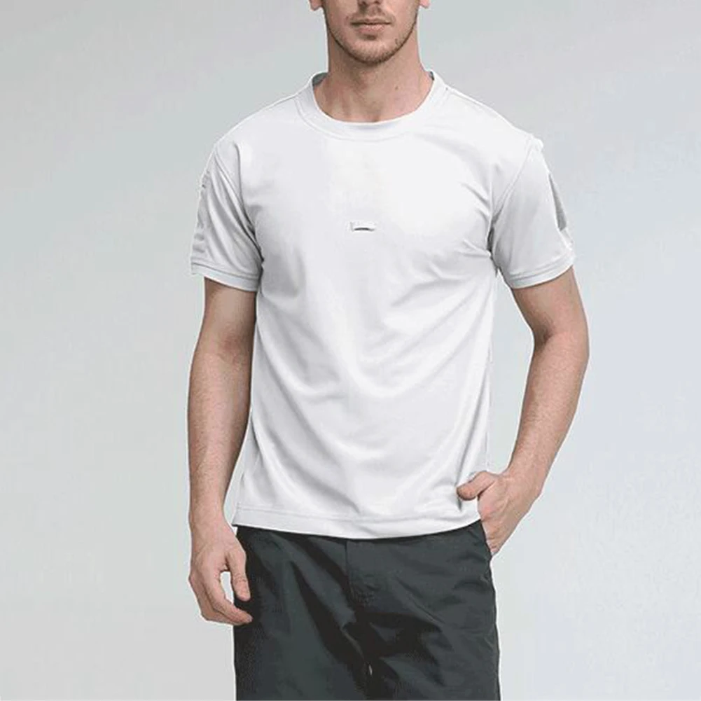 Men Breathable Tshirt Military Polyester Quick Drying T Shirts Short Sleeve Wear Resistant Tee Soldier Breathable