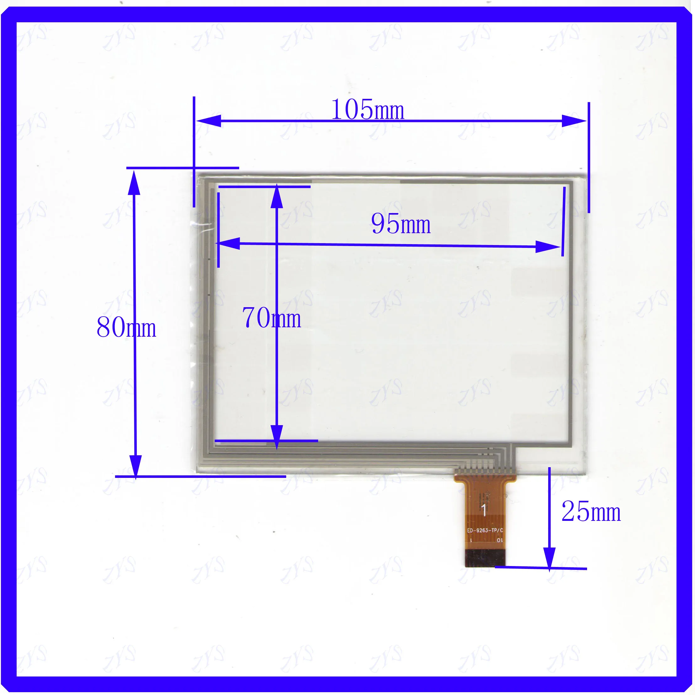 NEW ED9263  105*80mm magnet  NEW  4 wire Universal LCD Touch Screen Panel Digitizer CAR GPS for rideo