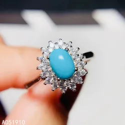 KJJEAXCMY Boutique Jewelry 925 Sterling Silver Inlaid Turquoise Gemstone Female Ring Classic Birthday Party Wedding Gift