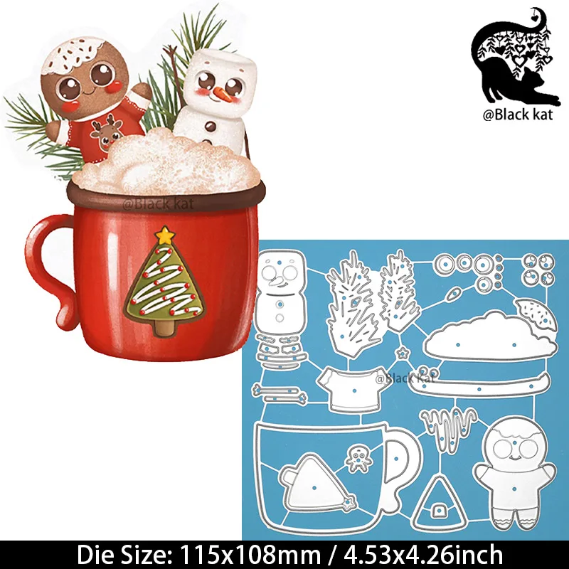 Christmas Snow Cup Gingerbread Boy cukier Snowman formy do wycinania z metalu do DIY Scrapbooking ręcznie robione kartki dekoracji