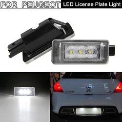 2Pcs Error Free White LED License Plate Light Number Plate Lamp For Peugeot 207 208 308 2008 For Citroen C5