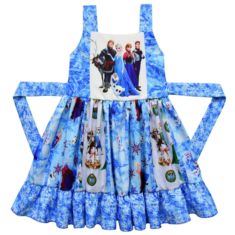 Kids Dresses for Girls Frozen Elsa Princess Belle Mermaid Dress Cartoon Mickey Mouse Unicorn Trolls Rapunzel Dress Toddler Girl