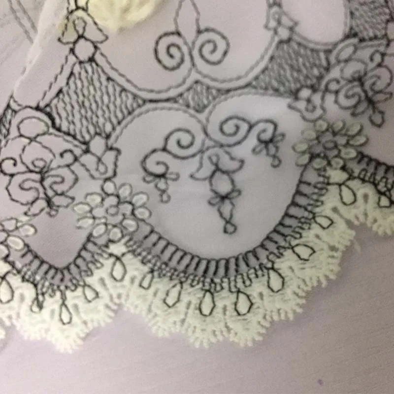 20Yards Lace Trim Embroidered White Black Fabric Sewing Tassels DIY Craft Sewing Dress Clothing Accessories 18cm Width