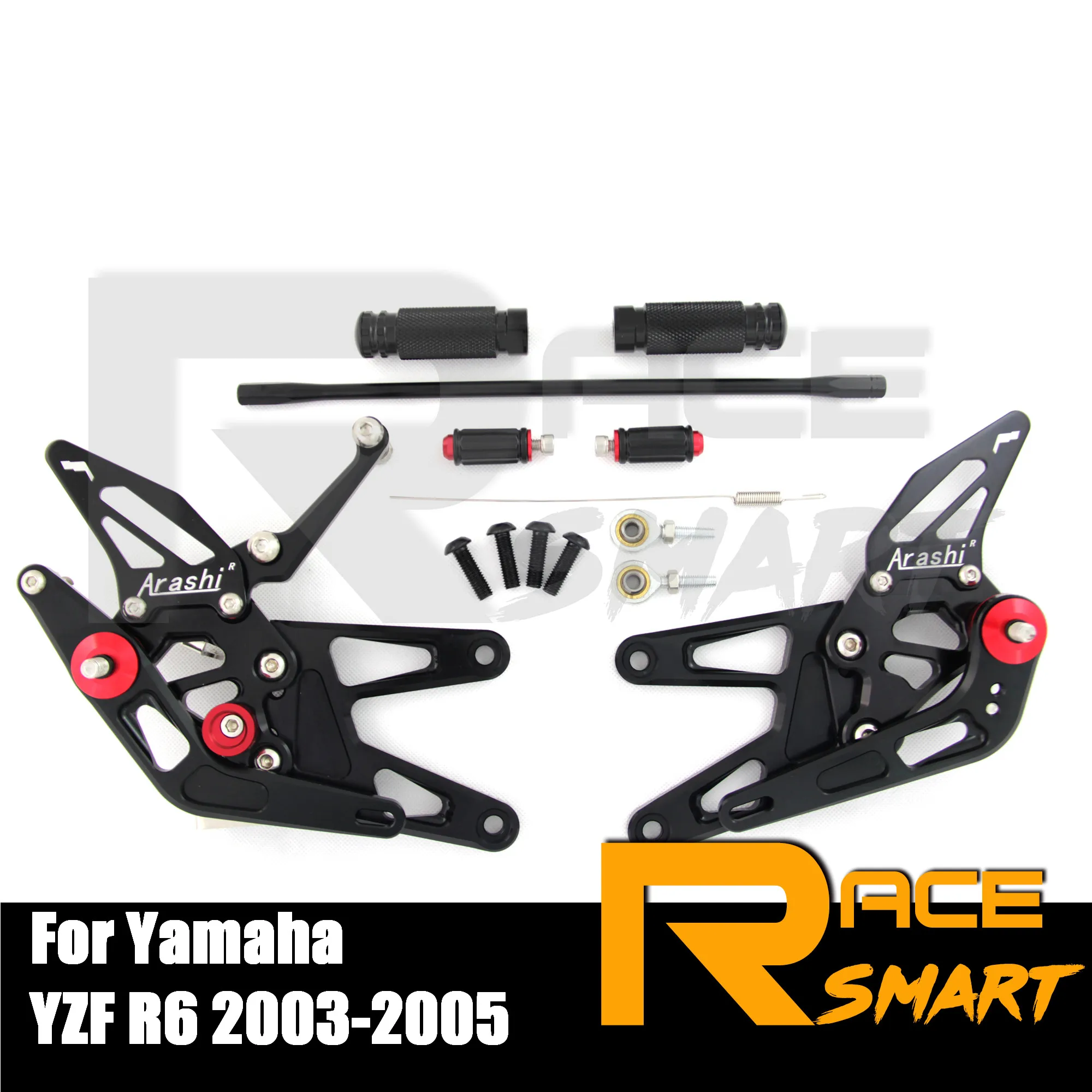 

YZF-R6 2003-2005 Motorcycle CNC Adjustable Rearset FootPegs Footrests Foot Rest Pegs Pedal Parts For YAMAHA YZFR6 2003 2004 New