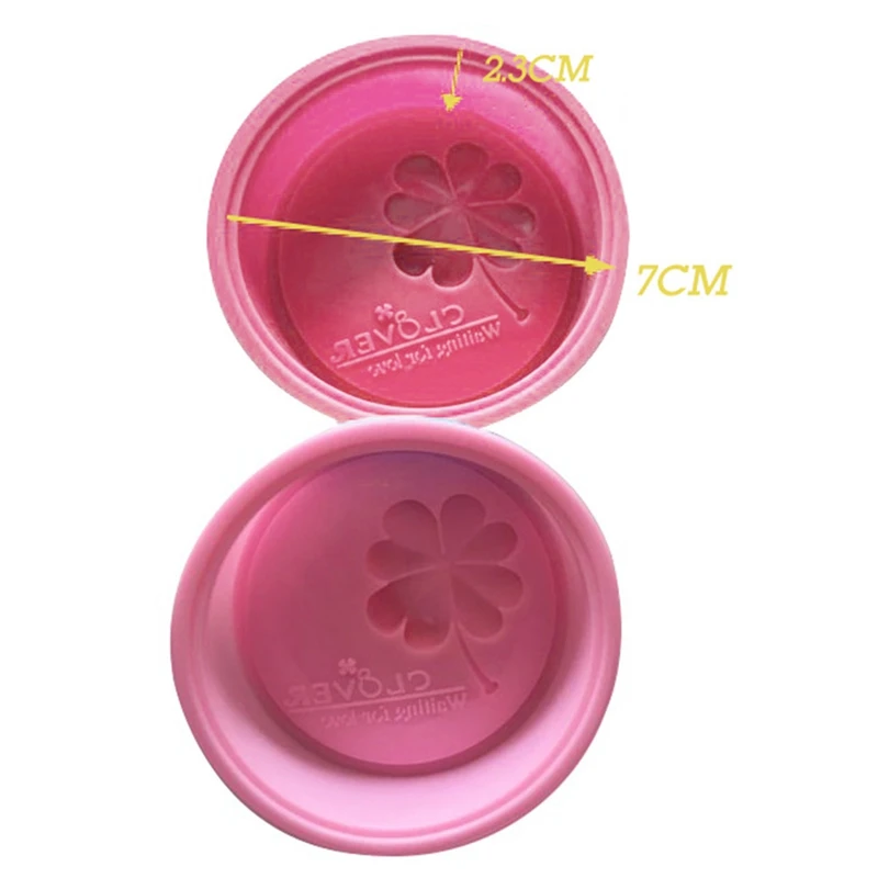 3D Silicone DIY Soap Mold Round English Four Leaf Clover Handmade Cake Molds Candle Making Crafts Baking Cakes Forming Tool