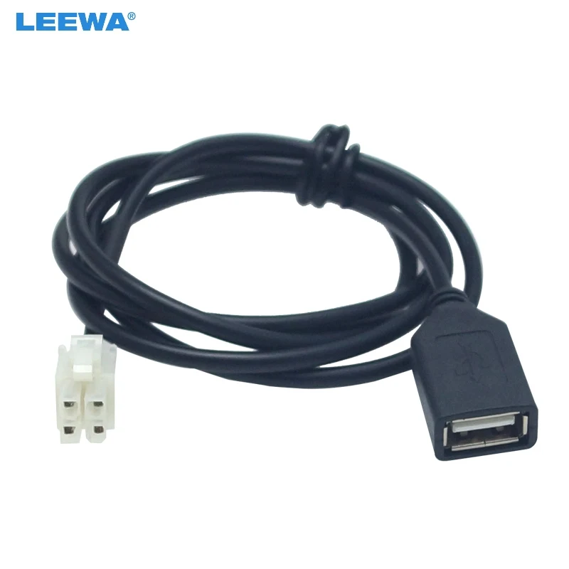 

LEEWA Car CD/DVD Radio Stereo 2.0 USB to 4Pin Socket Cable for Chery QQ/Tiggo Chevrolet Aveo/LOVA USB Wire Adapter #CA6164