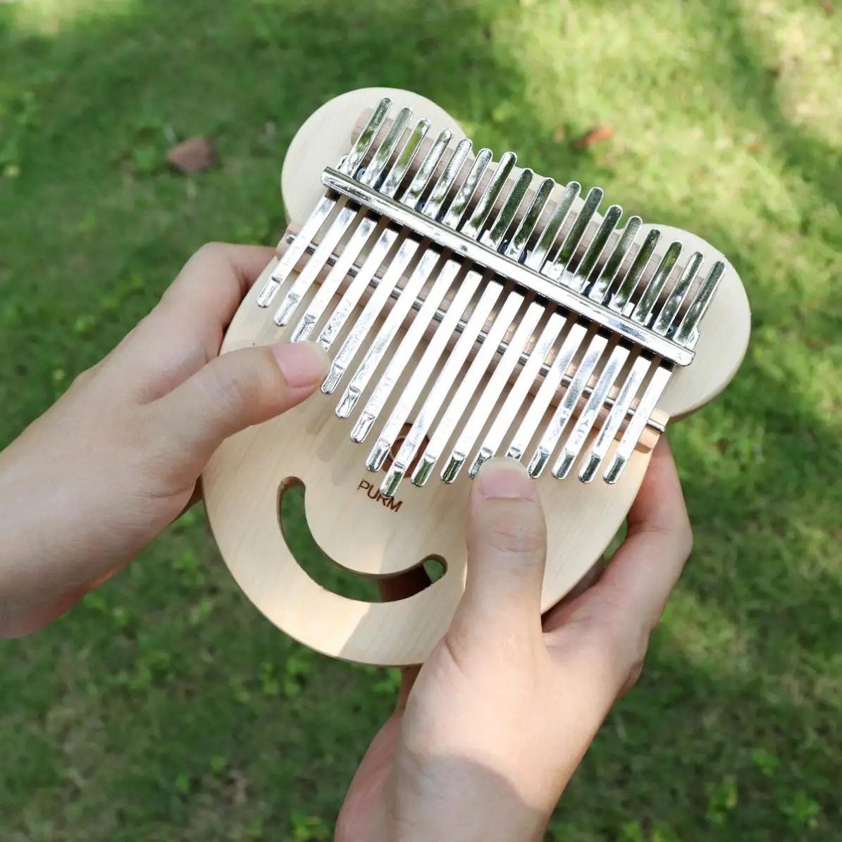 

17Key Spruce Bear Face Shape Thumb Piano Kalimba Mbira with Tuning Hammer