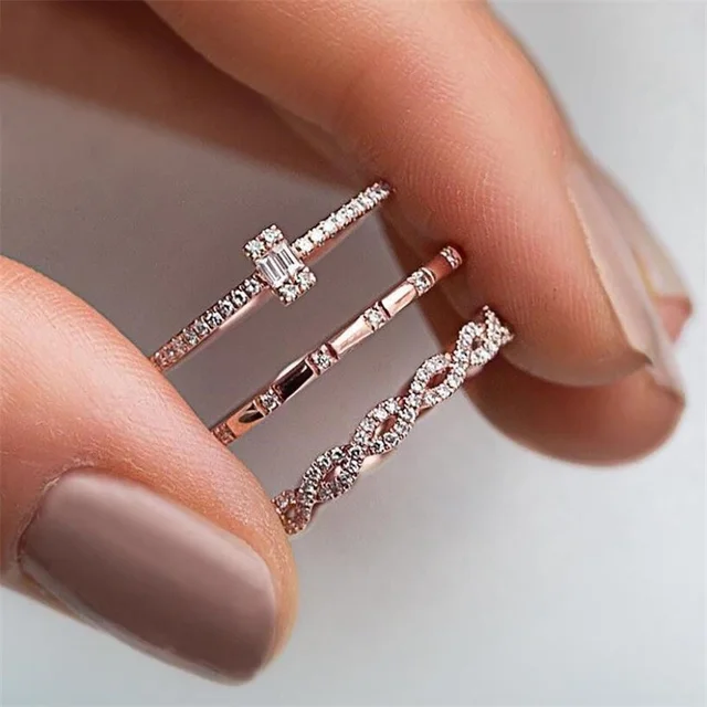 Huitan Fashion cienkie pierścienie dla kobiet Micro betonowa CZ kamień prosty stylowy kobiece akcesoria wszechstronny Design biżuteria obrączka ślubna