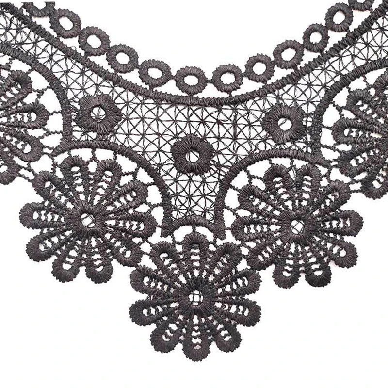 Hollow Out Applique Neckline Neckband Fake Collar Lace Embroidered Collar Solid Color Sewing Supplies Water Soluble Lace Collars