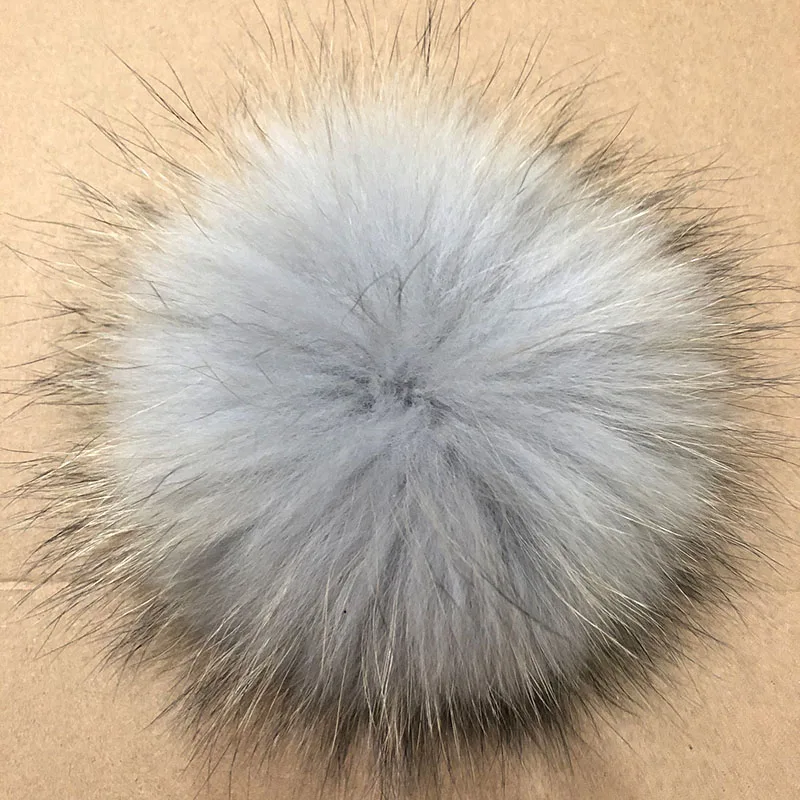 10-15CM Luxury Raccoon Fur Pompom Balls 100% Natural Fox Pompons Hat With Pom Pom Handmade Large Hair Ball With Buckle Wholesale