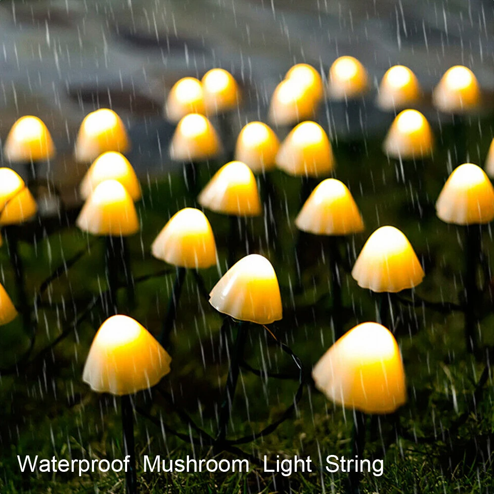 

LED Mushroom String Light Solar USB Battery Power 10 20 30 LED Bulbs Garland Fairy Lights Night Lamp Christmas Party Decoration