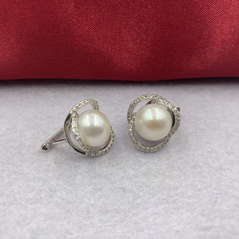 Sinya Natural pearls Earring in 925 Stering silver for women wife mother high luster pearl diameter 10-11mm new arrival