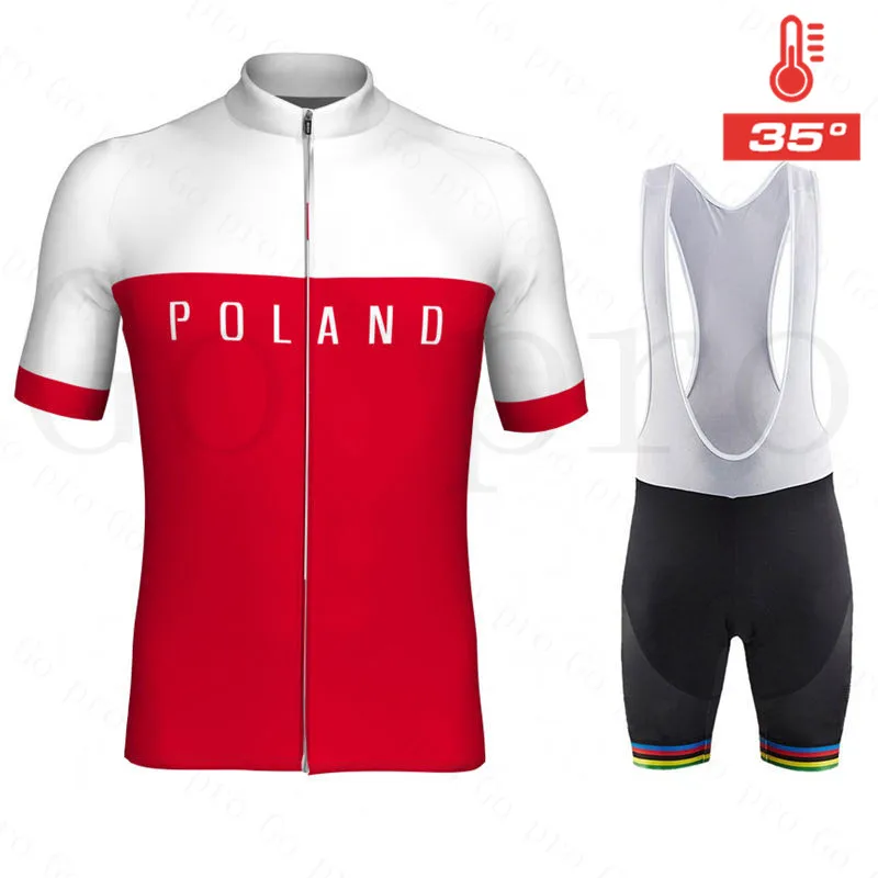 Short-Sleeved Cycling Shorts, Sportswear Shirts, Clothing Suits, Team Poland Champion Costume, Triathlon Skinsuit, Summer, 2025