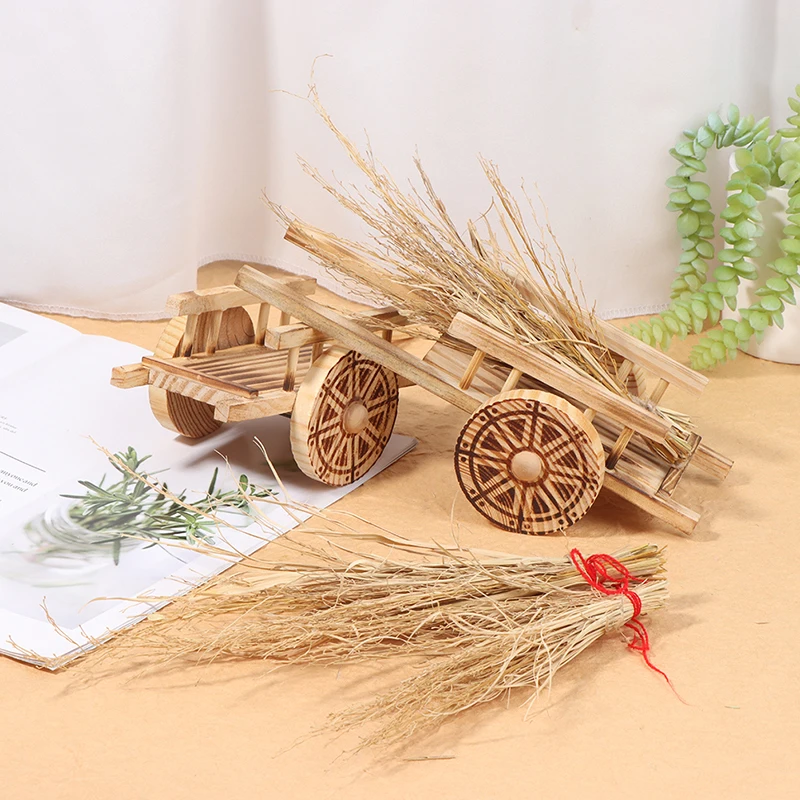 Hot！1 Pc 1:12 Dollhouse Miniature Wooden Pulling Cart Doll House Garden Scooter Handcart Firewood Cart