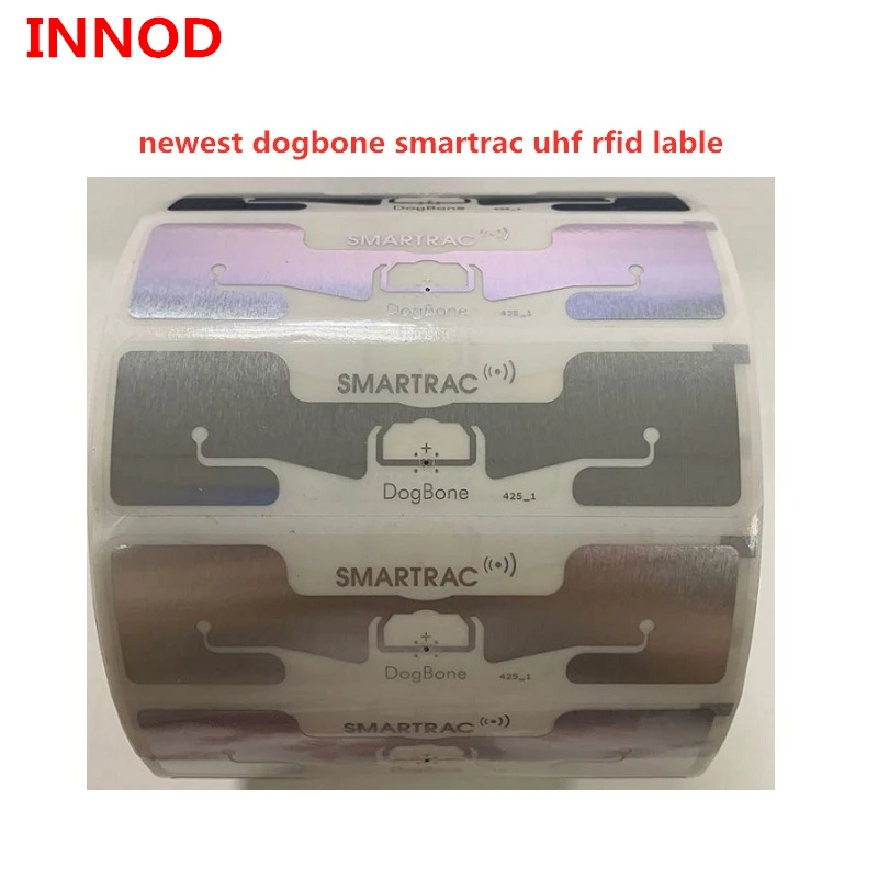 2500 قطعة/لفة إمبينج مونزا R6 dogbone Smartrac uhf rfid العلامات ملصق التسمية السلبي iso18000-6c توقيت رقاقة طويلة المدى