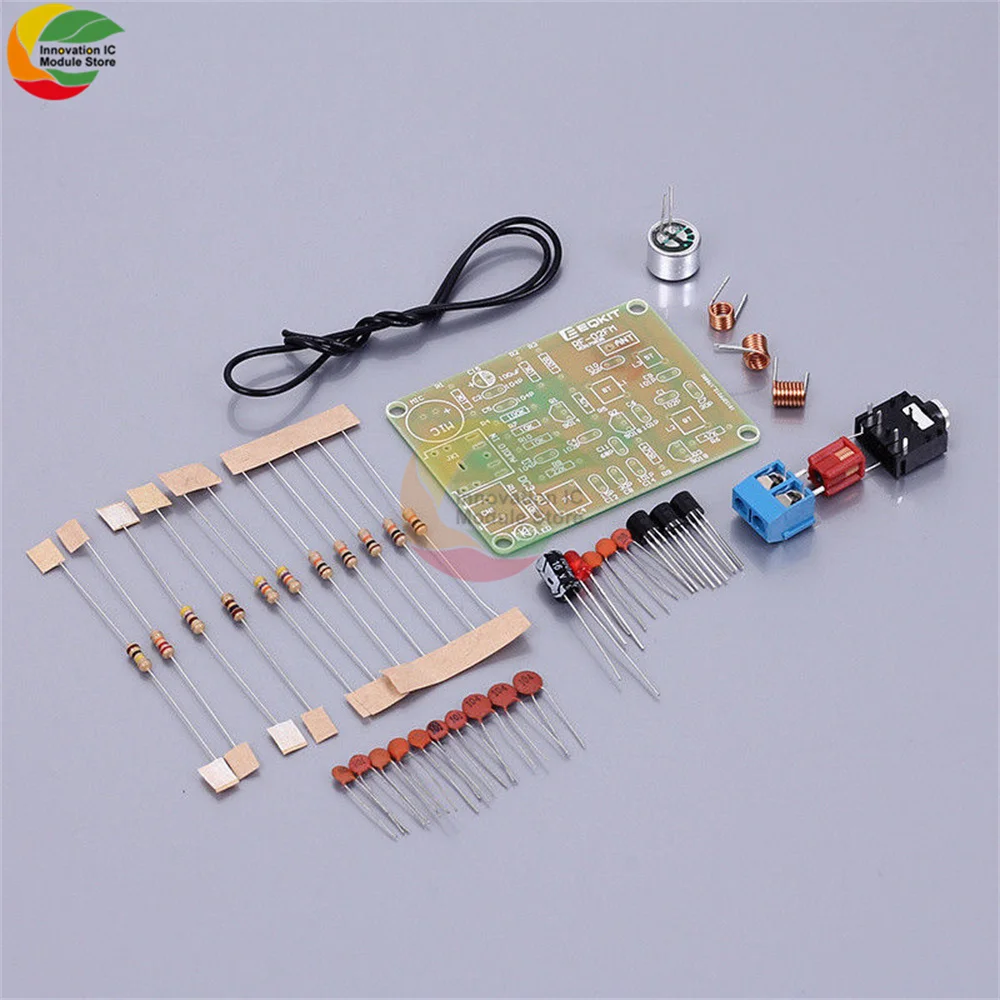 Kit FM Módulo Transmissor Sem Fio, DIY Eletrônico, Frequência, DC 3-6V, 88-108MHz