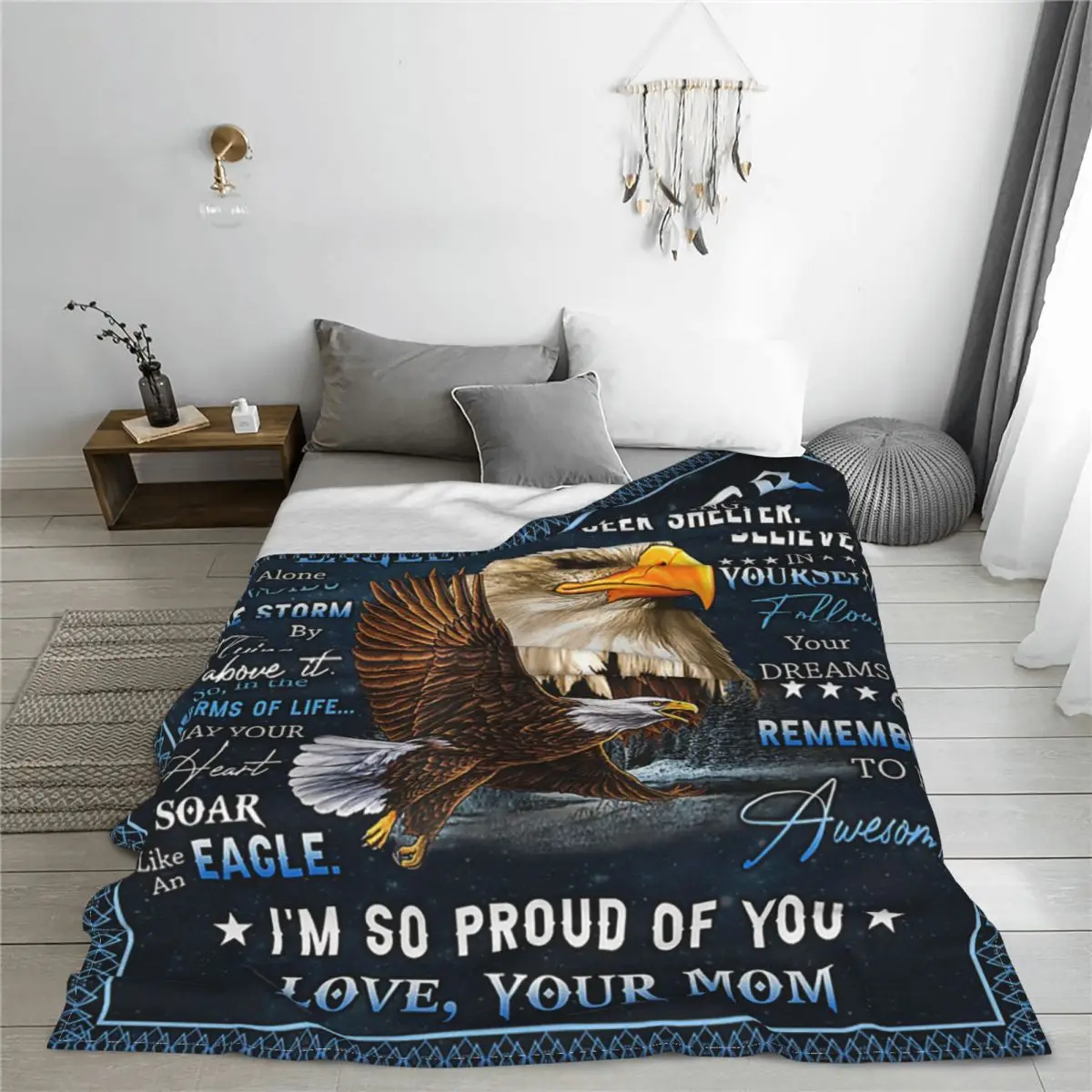 Letter To My Daughter Knitted Blankets Coral Fleece Plush Positive Encourage and Love Throw Blanket for Bed Bedroom Quilt