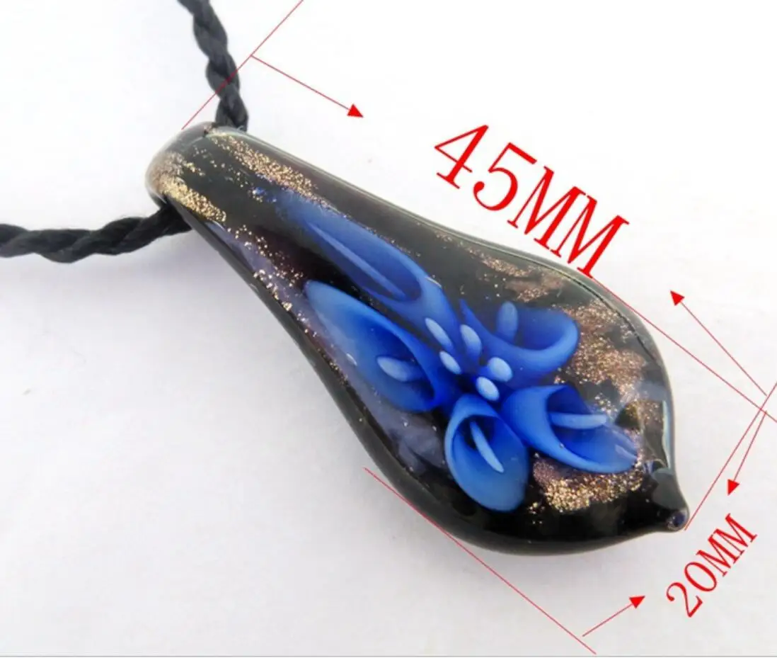 New Handmade Glass Murano Lampwork Flower Pendant Fit For Necklace LL42