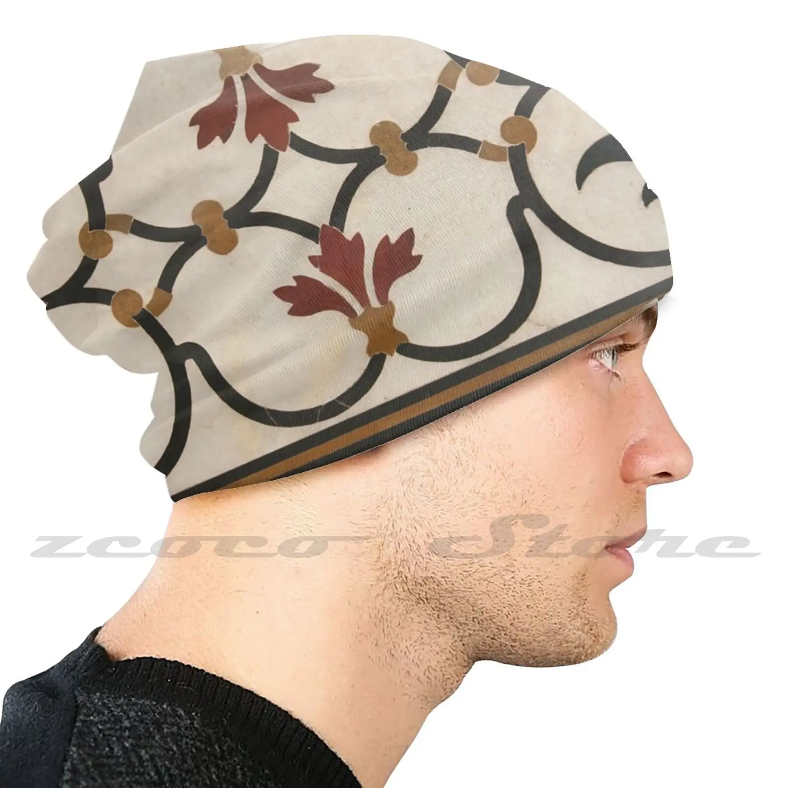 Taj Mahal Marble Inlay Knit Hat Elastic Soft Personalized Pattern Present Cap Taj Mahal Agra India Taj Mahal The Taj Muslim