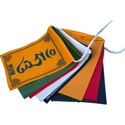 3PCS Nepal Hanging Mini Six-Character Mantra Prayer Flag Tibetan Buddhism Supplies Wind Horse Prayer Flags Guanyin 5 Colors 90cm