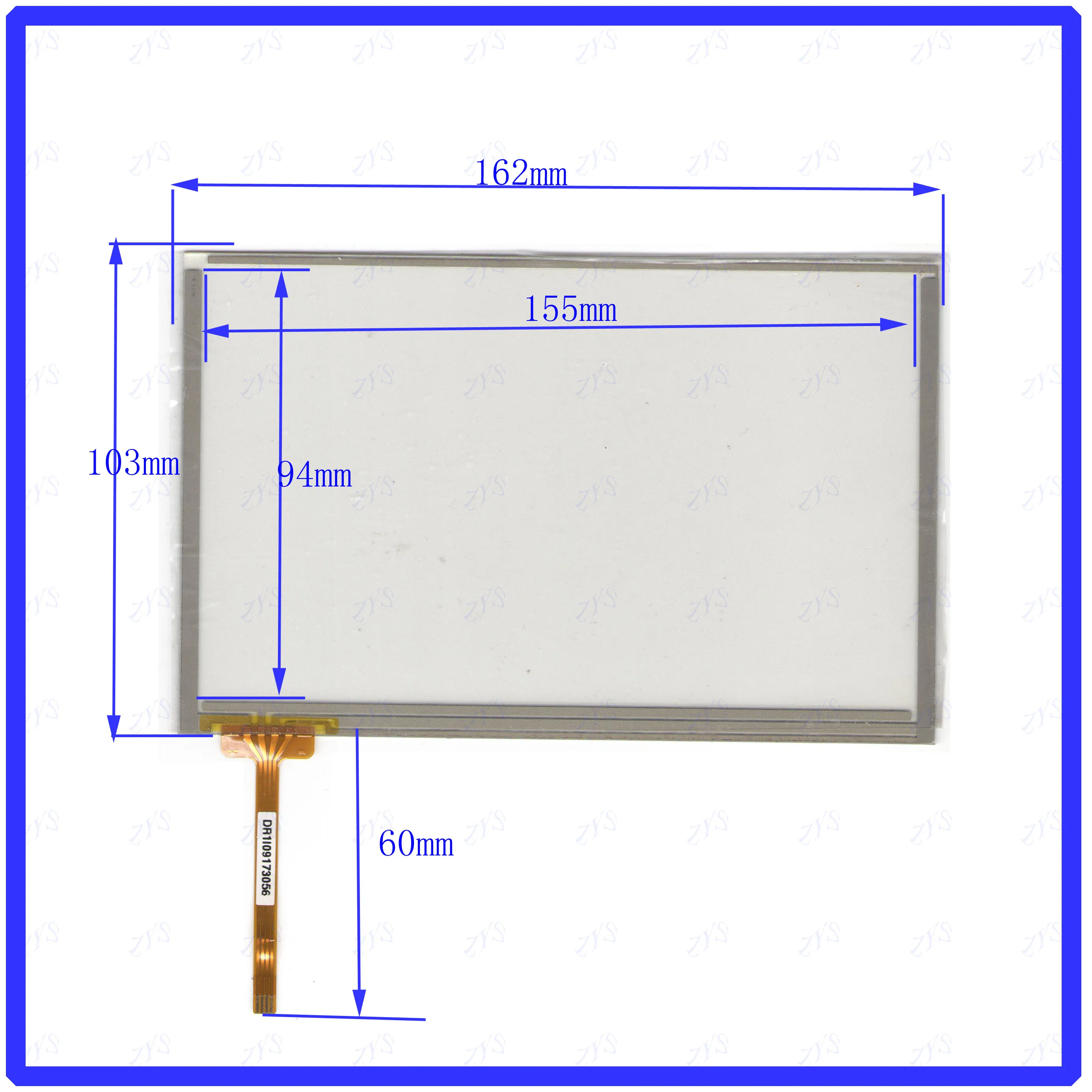 

ZhiYuSun DR1109173056 162*103mm 7.1inch 4-wire resistive touch panel for Car DVD, GPS Navigator screen glass 162*103