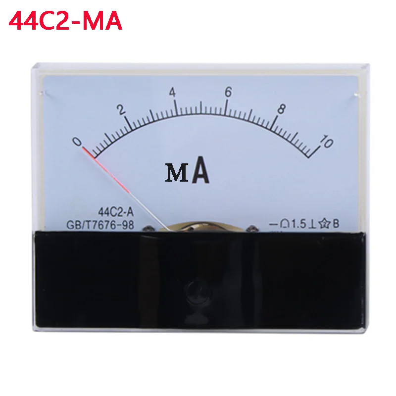 44C2 DC A mA μA V 1A 2A 3A 10A 15A 75mA 100UA 500V Analog Panel AMP Current Meter Gauge Voltage Amperimetro Amperemeter Ammeter