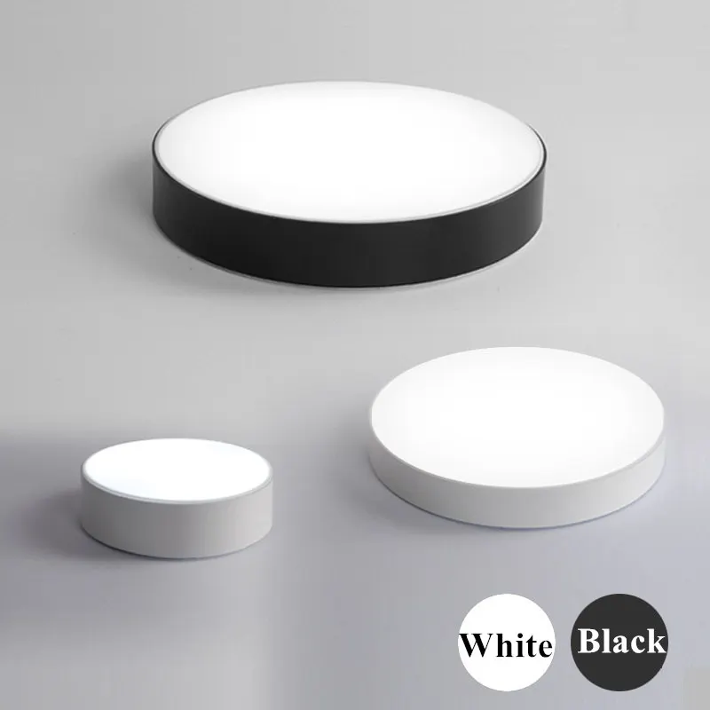 

Modern Remote Control Black White Round Acrylic Alloy LED Ceiling Lamp Simple Decoration fixtures For dining room living room