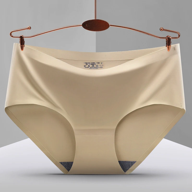 Women\'s underwear Ice silk cotton antibacterial briefs lingerie female casual Girls panties ladies underpants Plus-size XXL