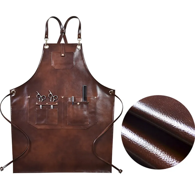 

Cross-back PU Apron Barista Bartender Pastry Chef Cafe Bistro BBQ Grill Uniform Florist Barber Gardener Carpenter Workwear B97