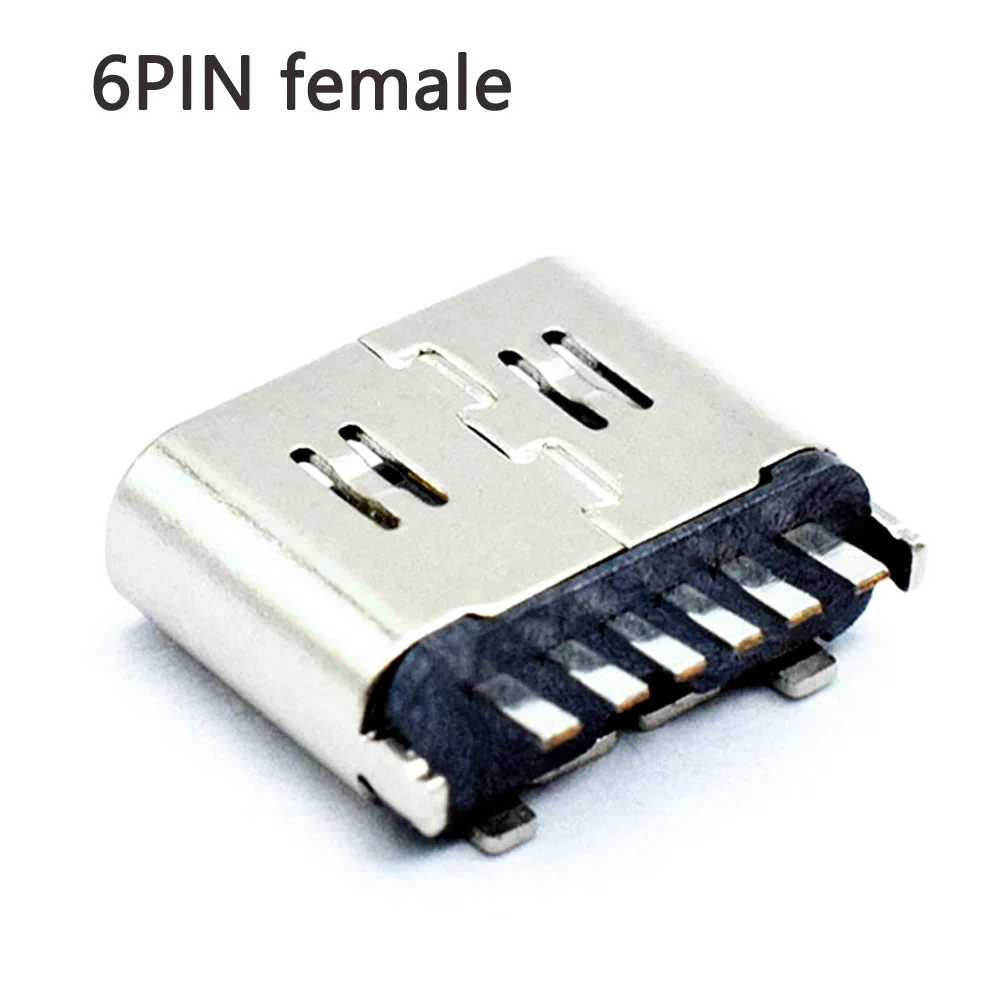 10pc 20pc TYPE-C 6 Pin hembra Vertical macho-conector de placa Micro USB 3,1 Jack sockect puerto para Samsung Huawei Meizu xiaomi