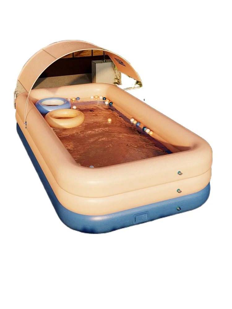 TT Children's Swimming Pool Home Thicker Inflatable Bathtub Outdoor Large Summer Paddling Pool