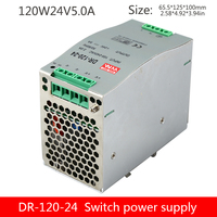 120w rail type switching power supply 24v card Din rail dr-60-24v2.5a220 to 24v12v5v DC transformer regulator foot power