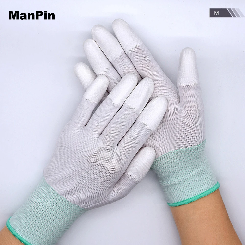 5 Pairs Gloves ESD Electronics Working AntiStatic Carbon Fiber PU Painted Finger Hand Protector Screen Repair Tool High Quality