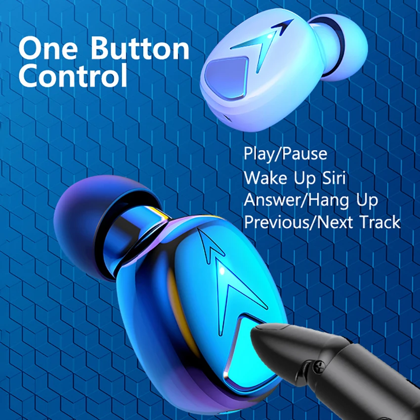 VAORLO Single Mini Unsichtbare Bluetooth 5,2 Kopfhörer TWS Echte Wireless Stereo Gaming Kopfhörer HIFI Sound Sport Headset Mit Mikrofon