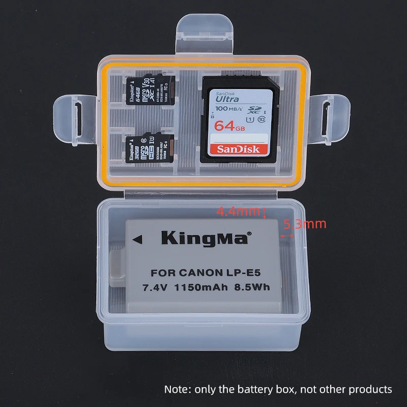 KingMa LP-E5 LPE5 Battery Plastic Case Holder Battery Storage Box For Canon EOS 450D 500D 1000D 2000D KISSX3 LP E5 Battery