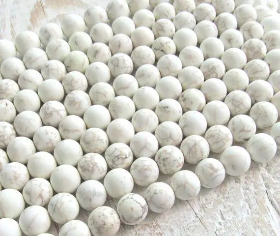 Wholesale Dull Matte Beads,Genuine Magnesite Beads,Howlite Beads 4mm 6mm 8mm 10mm 12mm Round Stone Loose Beads,1 of 15