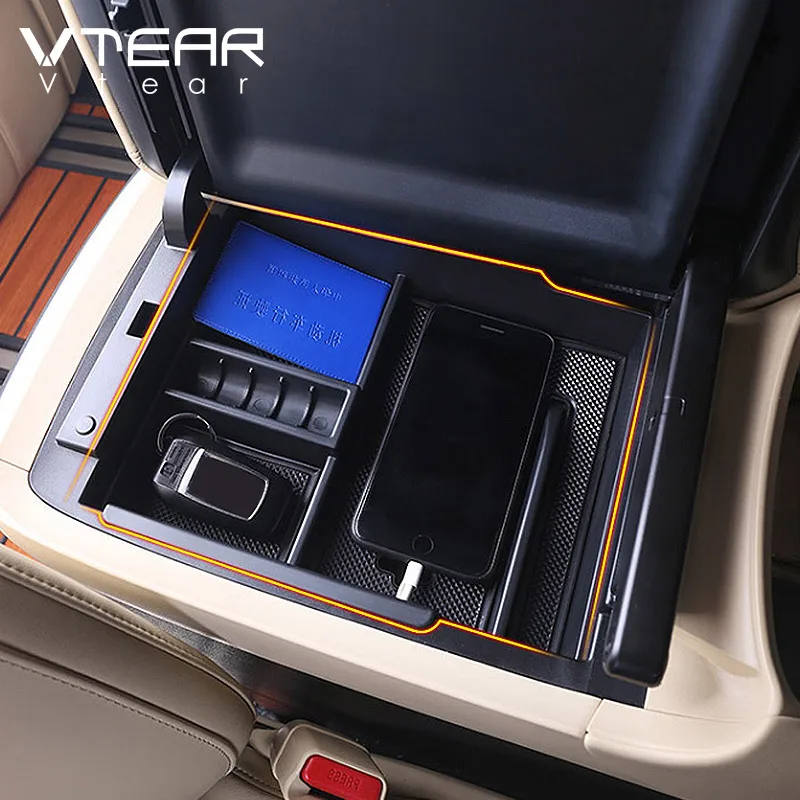 

Vtear For Toyota ALPHARD VELLFIRE accessories car storage box center console container holder tray pallet clapboard automobile