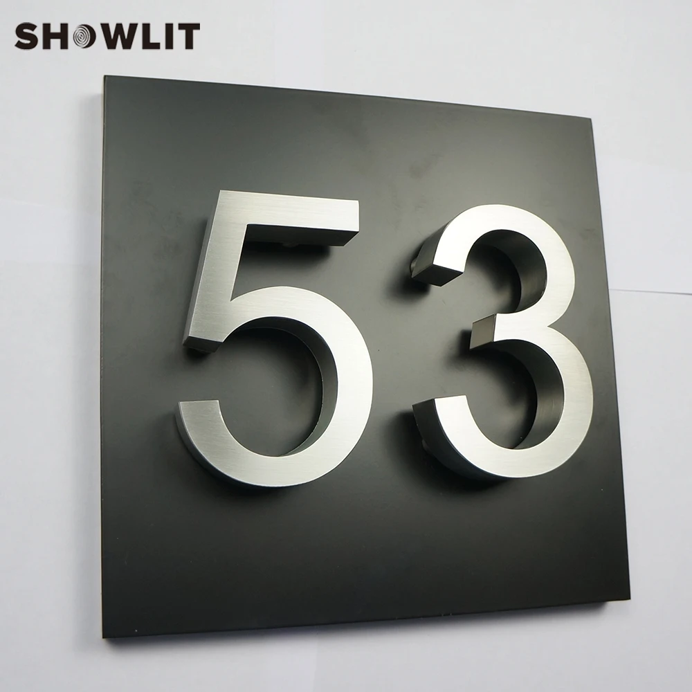 

Металлические 3D-номера адреса на заказ, водонепроницаемые цифры из нержавеющей стали на открытом воздухе