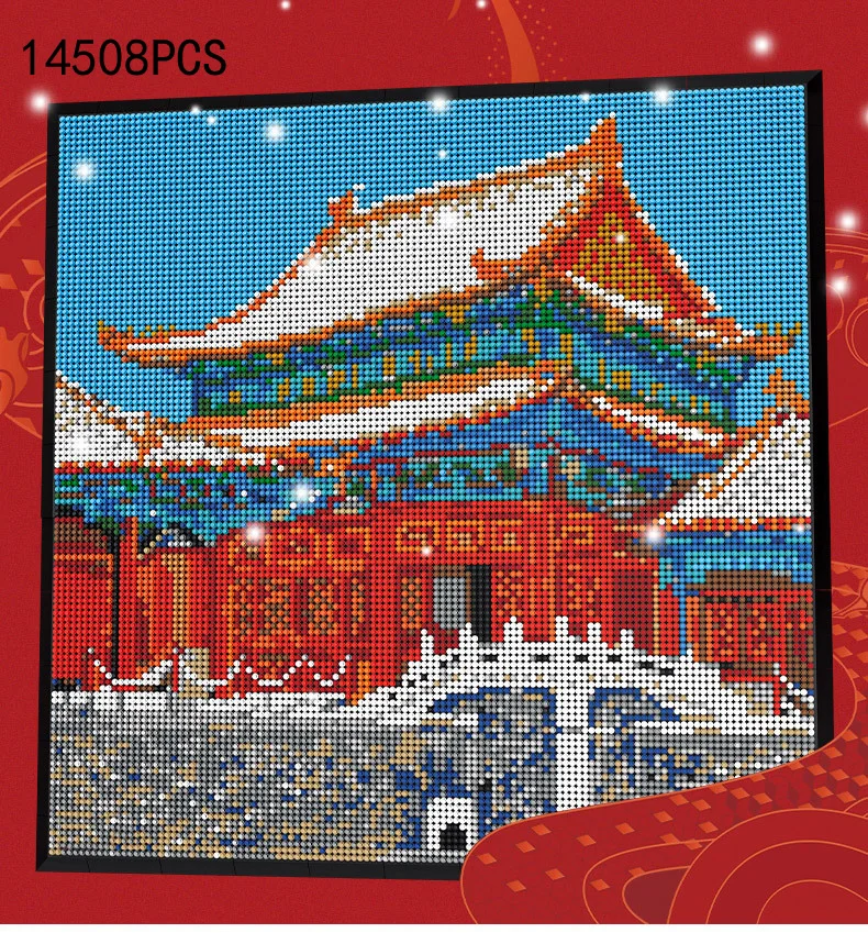 

creative the Imperial Palace world Famous architecture moc building block Pixel art painting brick assemble toy collection