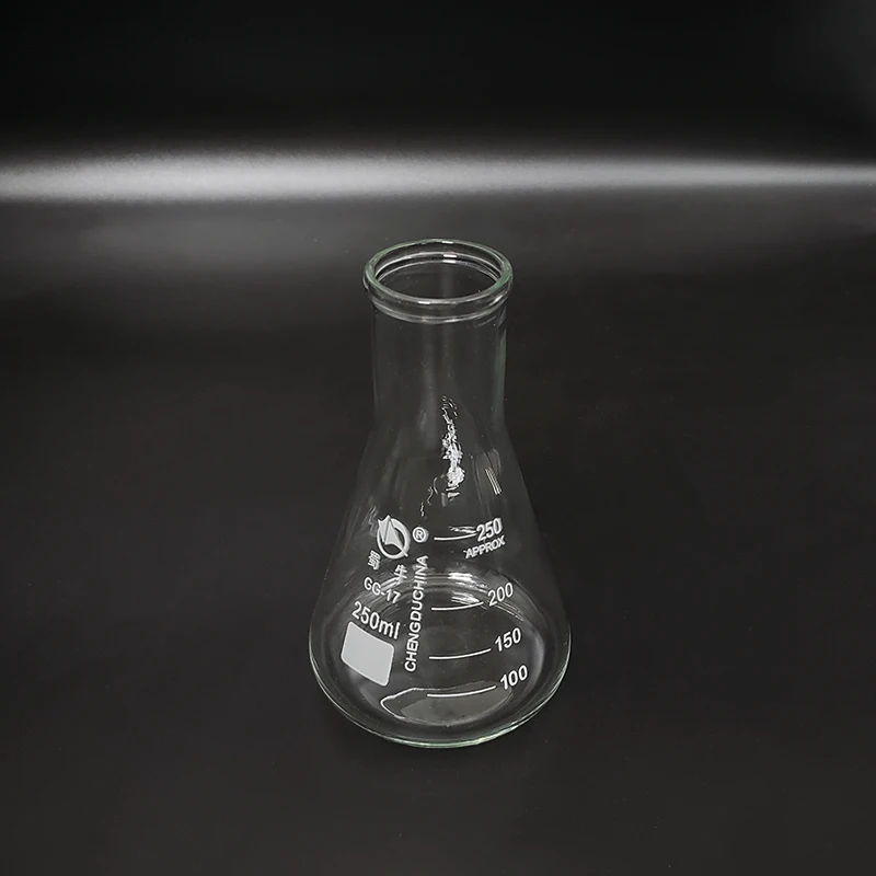 

3pcs Big B Conical flask,Wide spout with graduations,Capacity 250ml,O.D. of neck 35mm,Erlenmeyer flask with normal neck.