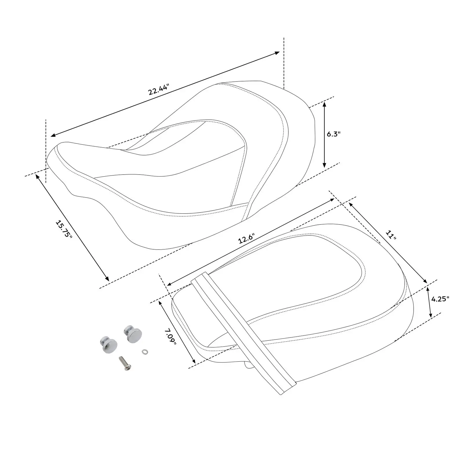 Motorfiets Low-Profile Bestuurder Passagiersstoel Voor Harley Touring Road Glide Speciale Fltrx Fltrxs 2009-2024