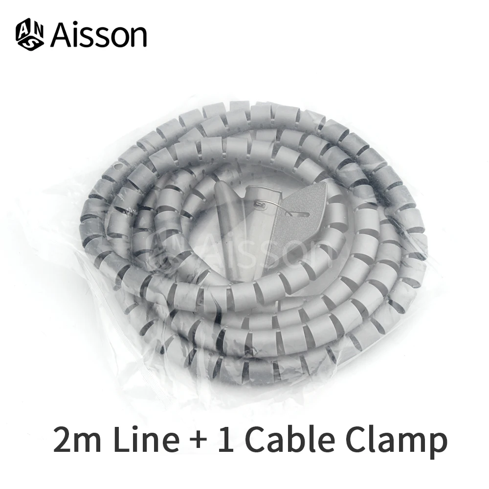 Diameter 10/16/22/28mm 2m Line Organizer Pipe Protection Spiral Wrap Winding Cable Wire Protector Cover Tube With Clip