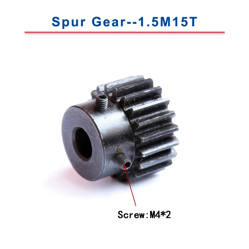 1 Piece 1.5M15T Spur Gear Bore 5/6/6.35/8/10/12 mm pinion gear Low Carbon Steel Material High Quality gear wheel for motor